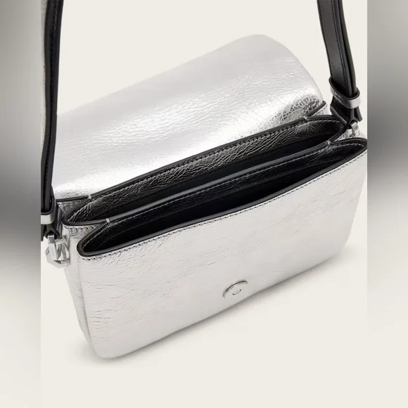 NWT AllSaints Jupiter Metallic Leather Crossbody Bag - Picture 5 of 14